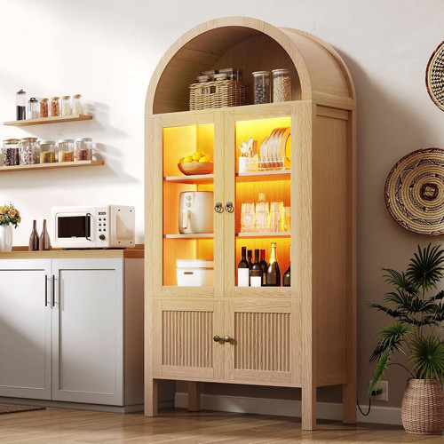 Arched bookcase with led - 71",