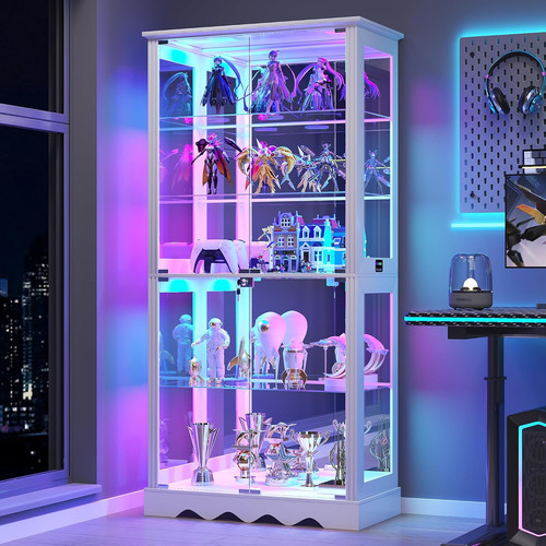 71in glass display cabinet rgb - 71in,