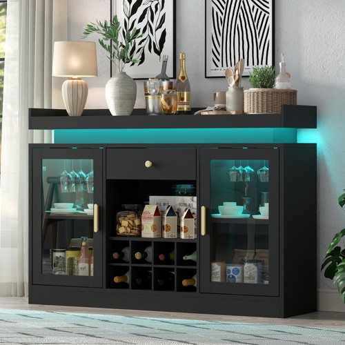 Black wine bar cabinet - wine,